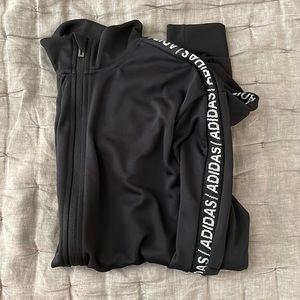 Adidas Track Suit, black, Adidas print down arms & legs as pictured.